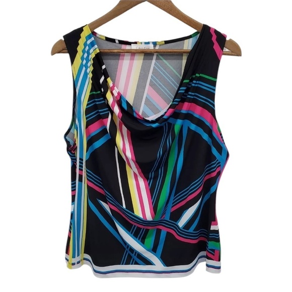 Calvin Klein Women's Multicolor Striped Top - Picture 3 of 9